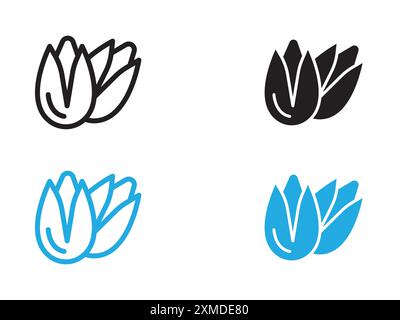 pistachio icon vector line logo mark or symbol set collection outline style Stock Vector