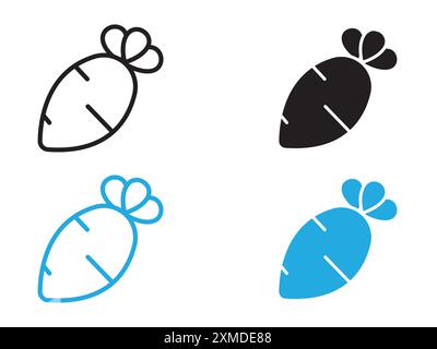 radish icon vector line logo mark or symbol set collection outline style Stock Vector