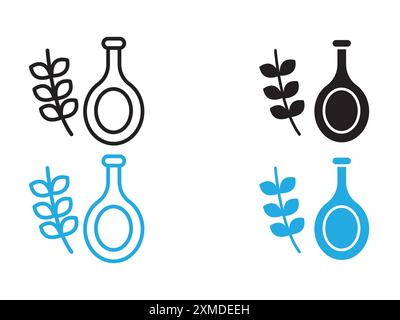 Olive oil icon vector line logo mark or symbol set collection outline style Stock Vector
