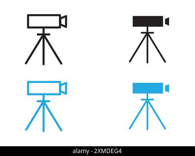 land surveyor icon vector line logo mark or symbol set collection outline style Stock Vector
