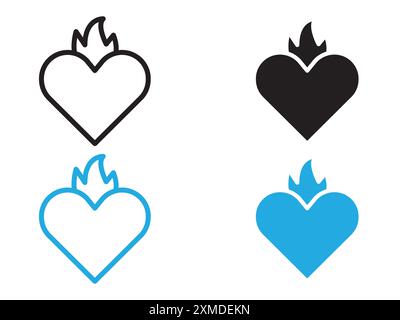 Passion icon vector line logo mark or symbol set collection outline style Stock Vector