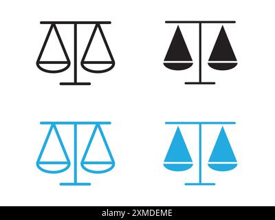Law scale icon vector line logo mark or symbol set collection outline style Stock Vector