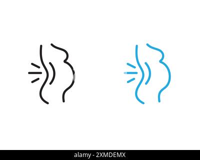 Pregnant woman backache icon vector line logo mark or symbol set collection outline style Stock Vector