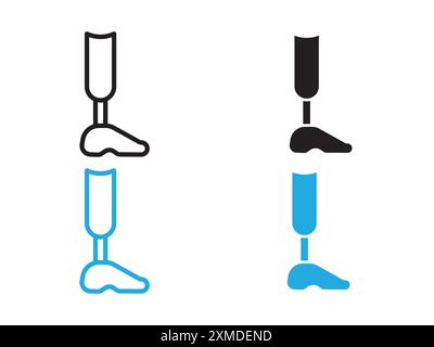 Prosthetic leg icon vector line logo mark or symbol set collection outline style Stock Vector