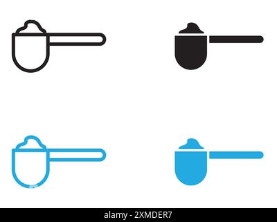 Scoop icon vector line logo mark or symbol set collection outline style Stock Vector