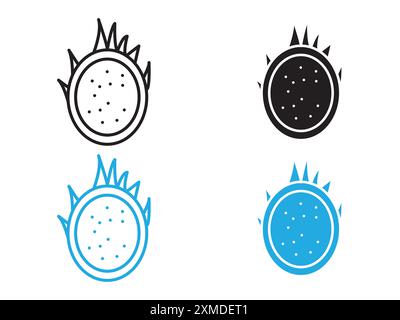 pitaya icon vector line logo mark or symbol set collection outline style Stock Vector