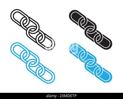 Link chain icon vector line logo mark or symbol set collection outline style Stock Vector