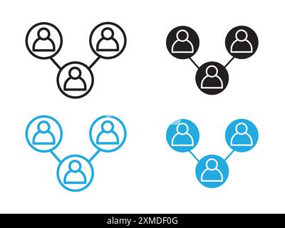 Referrals icon vector line logo mark or symbol set collection outline style Stock Vector