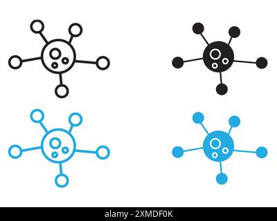 Oncology department icon vector line logo mark or symbol set collection outline style Stock Vector