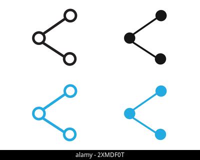 share icon vector line logo mark or symbol set collection outline style Stock Vector