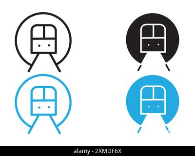 subway icon vector line logo mark or symbol set collection outline style Stock Vector