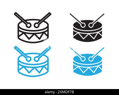Drum silhouette cartoon icon symbol design isolated on white background ...