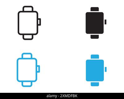 Smart watch icon vector line logo mark or symbol set collection outline style Stock Vector