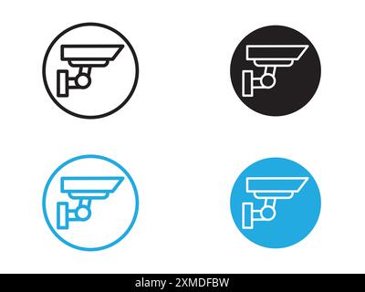 surveillance icon vector line logo mark or symbol set collection outline style Stock Vector
