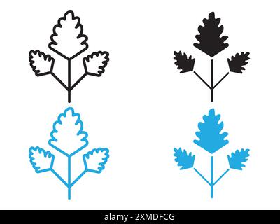 Parsley icon vector line logo mark or symbol set collection outline style Stock Vector