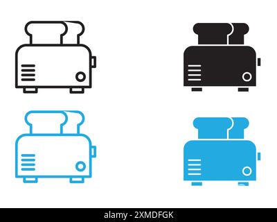 toaster icon vector line logo mark or symbol set collection outline style Stock Vector