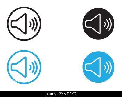 Speaker icon vector line logo mark or symbol set collection outline style Stock Vector