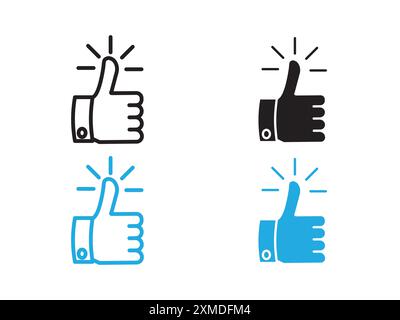Thumbs Up icon vector line logo mark or symbol set collection outline style Stock Vector