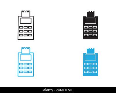 Payment terminal icon vector line logo mark or symbol set collection outline style Stock Vector