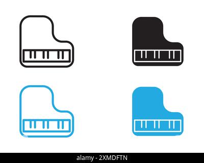 Piano icon vector line logo mark or symbol set collection outline style Stock Vector