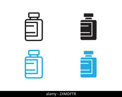 vial medical icon vector line logo mark or symbol set collection outline style Stock Vector