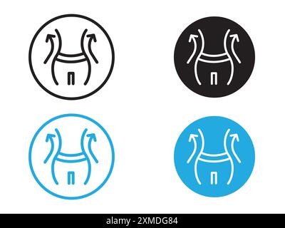 Weight loss icon vector line logo mark or symbol set collection outline style Stock Vector