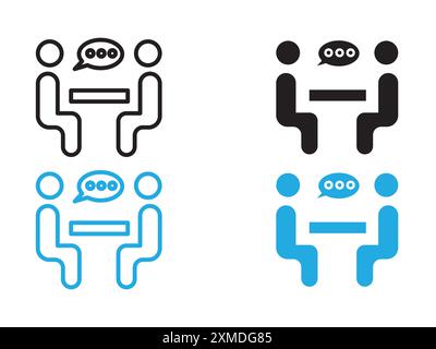 psychologist and patient icon vector line logo mark or symbol set collection outline style Stock Vector