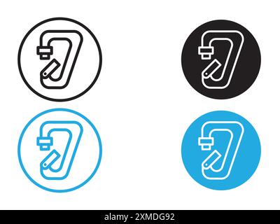 Rope Hook icon vector line logo mark or symbol set collection outline style Stock Vector
