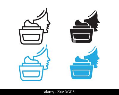 Skin care icon vector line logo mark or symbol set collection outline style Stock Vector
