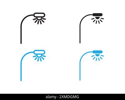 Street lighting icon vector line logo mark or symbol set collection outline style Stock Vector