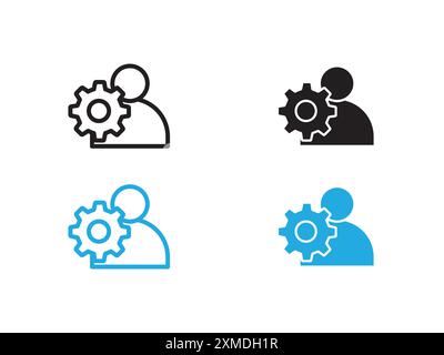 User Management Icon vector line logo mark or symbol set collection outline style Stock Vector