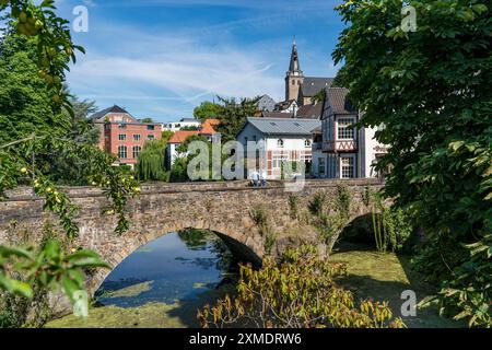 The old town centre of Essen-Kettwig, Muehlengraben, Essen North Rhine-Westphalia, Germany Stock Photo