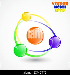 abstract color globes, symbol, vector illustration Stock Vector