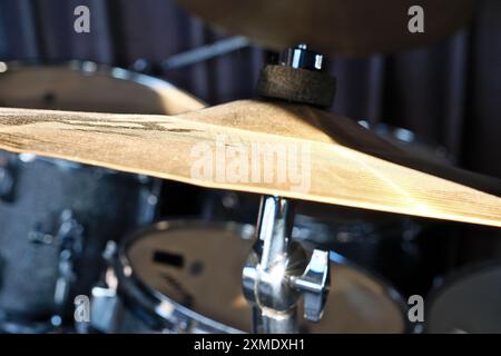 Drum set on the stage, close-up of a drum kit Stock Photo