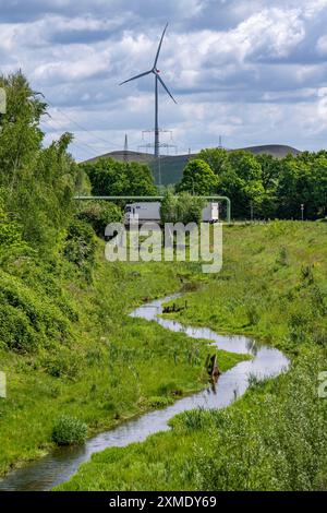 The Boye, stream, runs for 13.8 km through the cities of Gladbeck, Bottrop (photo) and Essen, a former sewer, wastewater river, since 2017 the Stock Photo