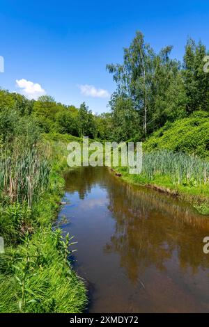 The Boye, stream, runs for 13.8 km through the cities of Gladbeck, Bottrop (photo) and Essen, a former sewer, wastewater river, since 2017 the Stock Photo