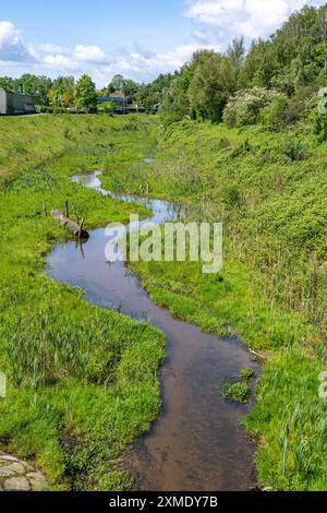 The Boye, stream, runs for 13.8 km through the cities of Gladbeck, Bottrop (photo) and Essen, a former sewer, wastewater river, since 2017 the Stock Photo