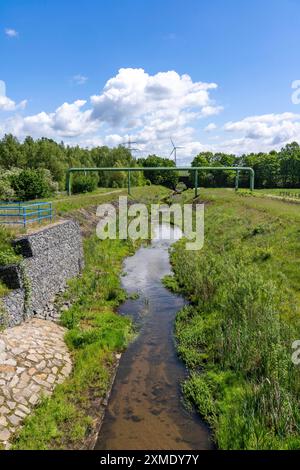 The Boye, stream, runs for 13.8 km through the cities of Gladbeck, Bottrop (photo) and Essen, a former sewer, wastewater river, since 2017 the Stock Photo