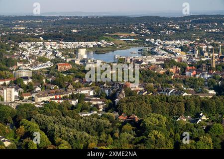 View over the south-east of Dortmund, across Hoetger Park to Lake Phoenix, North Rhine-Westphalia, Germany Stock Photo