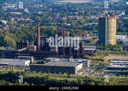 Former steelworks site Phoenix West, blast furnace, gasometer, formerly Hoesch, Dortmund, North Rhine-Westphalia, Germany Stock Photo