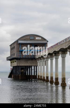 RNLI lifeboat house and pier at bembridge on the isle of wight uk Stock Photo