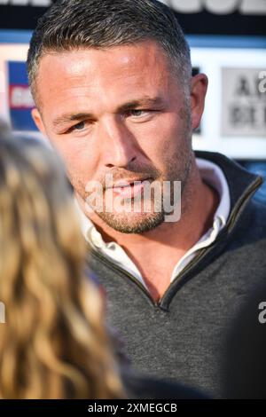 Sam Burgess Head Coach of Warrington Wolves arrives ahead of the ...