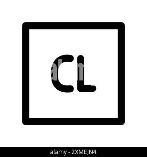 Chlorine bleach icon set in thin line outline style and linear vector sign Stock Vector