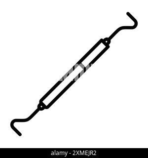 Dental pick icon set in thin line outline style and linear vector sign Stock Vector