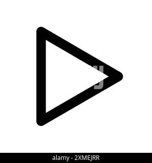 Play Button icon set in thin line outline style and linear vector sign ...