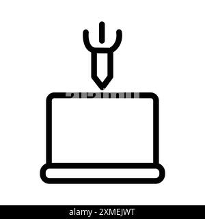 Ddos icon set in thin line outline style and linear vector sign Stock Vector