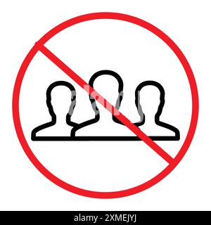 No gathering icon set in thin line outline style and linear vector sign Stock Vector