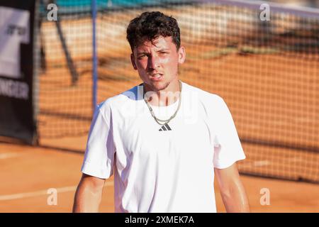 Portrait of Max Hans Rehberg from Germany during Internazionali di Verona - ATP Challenger 100 tennis tournament at Sports Club Verona on July 27, 2024, Verona Italy. Stock Photo