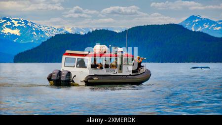 JUNEAU, ALASKA- July 7, 2024: The City of Juneau is the capital city of Alaska. Juneau's population can increase by roughly 6,000 people from cruise s Stock Photo