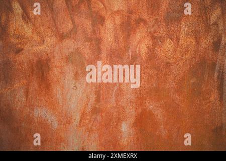 Old rusty sheet metal background, flat lay mockup or screensaver ideas Stock Photo